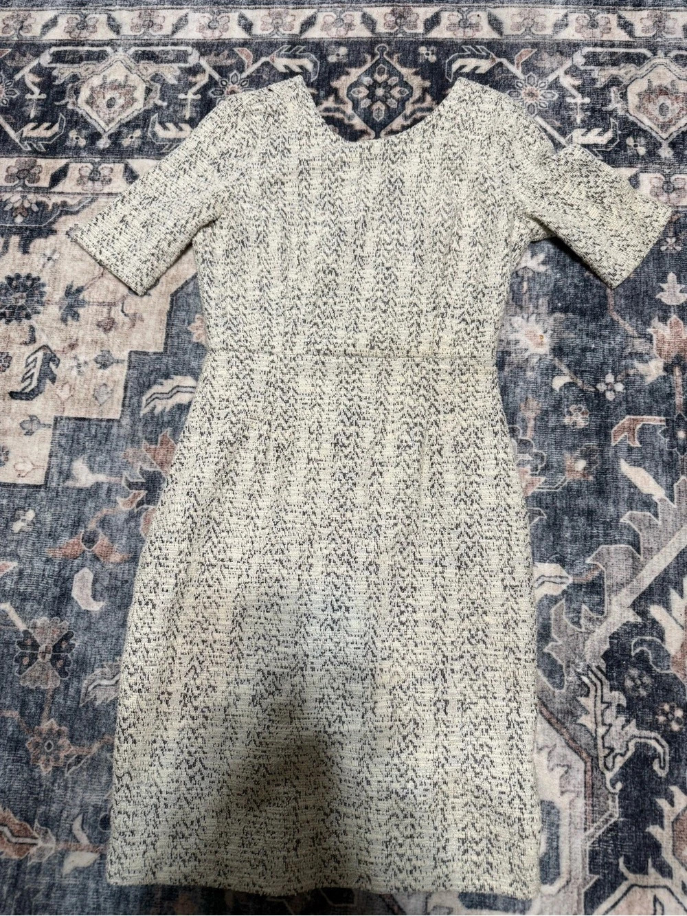 Banana Republic Geometric Mini Dress in Cream & Black Like New